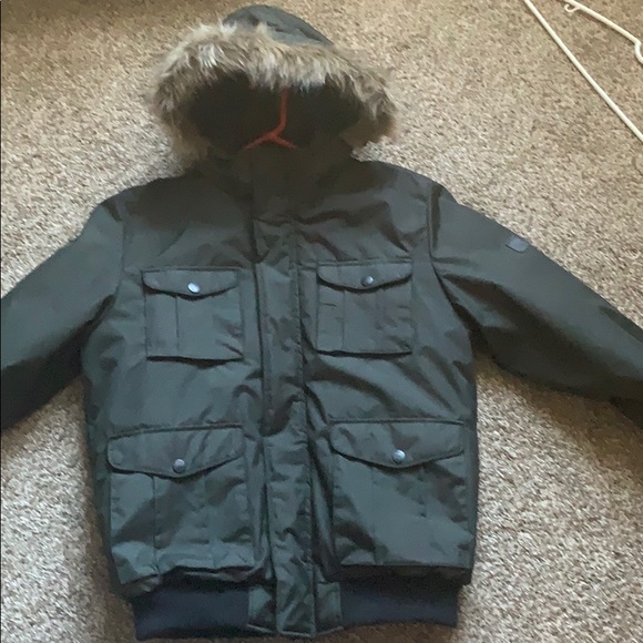 Men’s winter coat dark green - Picture 1 of 7